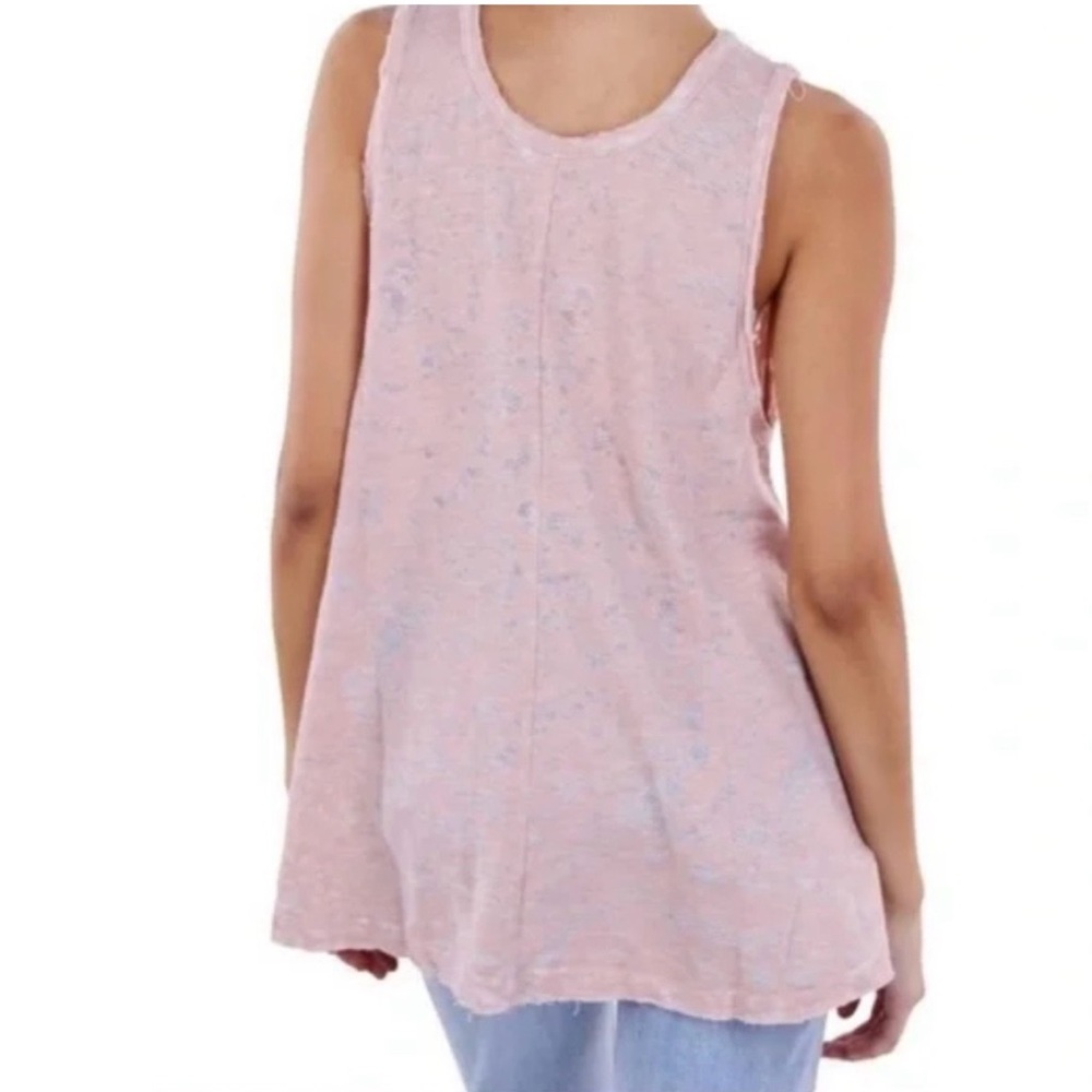 NEW Anthropologie Maronie Light Pink Flowy Oversized Burnout Tank Top - Picture 2 of 12